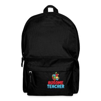 Au-Some Teacher Autismus Lehrer Apfel Puzzle - Rucksack - Schwarz - Vorne