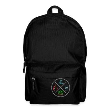Die 4 Elemente - Feuer, Wasser, Erde, Luft - Kreis - Rucksack - Schwarz - Vorne