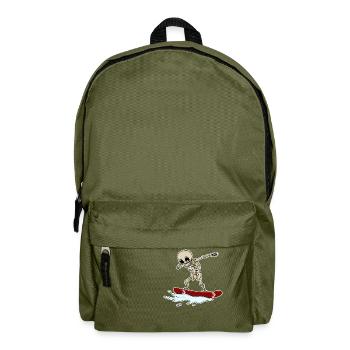 dabbing skeleton on snowboard skelett totenkopf - Rucksack - Olivgrün - Vorne