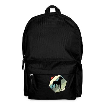 Süßes Doggen Vintage Deutsche Doggen Hunde Gassi - Rucksack - Schwarz - Vorne