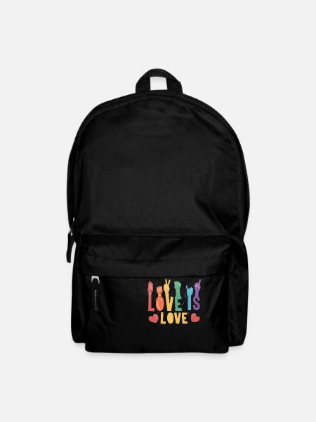 Love Is Love Hands Peace T-Shirt - Rucksack - Schwarz