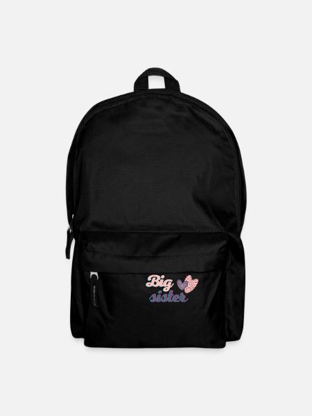 Big sister, a sweet text and heart design - Backpack - black