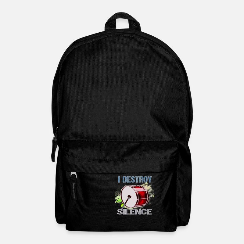 Bass Drum Kick Drum I Destroy Silence - Backpack - black