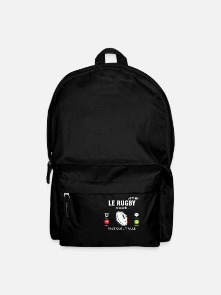 le rugby m'appelle faut que j'aille - Sac à dos - noir
