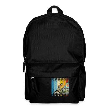 Retro Bike a woman cyclist hiking bike - Backpack - black - Front