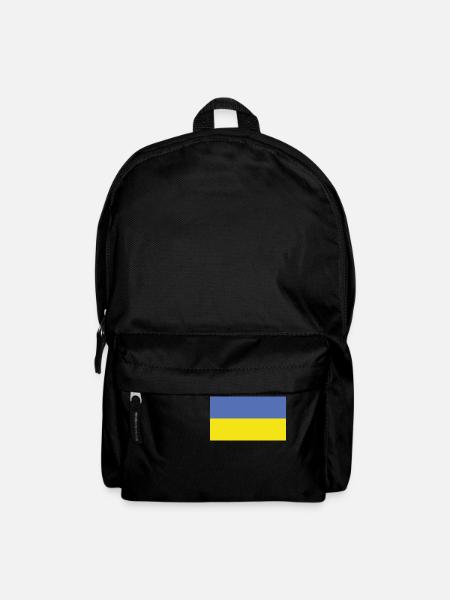 Flagge Ukraine - Ich unterstütze die Ukraine - Rucksack - Schwarz