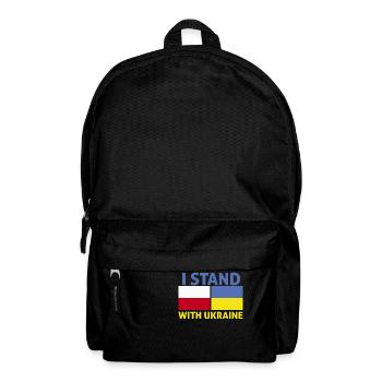 Je suis avec le drapeau ukrainien de la Pologne - Sac à dos - noir - Devant