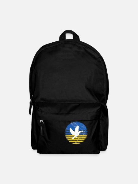 Ukraine Shirt mit Friedenstaube - Rucksack - Schwarz