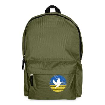 Chemise d’Ukraine avec colombe de la paix - Sac à dos - vert olive - Devant
