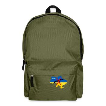 Soutenez l’Ukraine, l’Ukraine - arrêtez la guerre - Sac à dos - vert olive - Devant