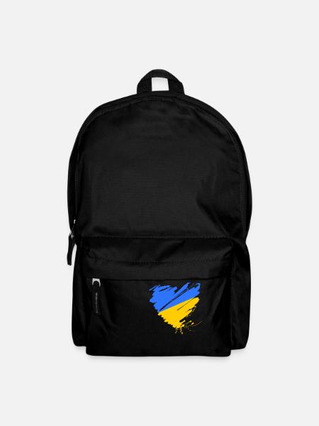 Ukraine Kiew Odessa Europa Grunge Herz Frieden - Rucksack - Schwarz