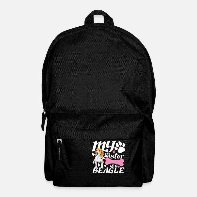 Meine Schwester ist ein Beagle - Rucksack - Schwarz