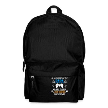 Papa Gamer Humour Cadeau Bébé Gamer Papa Geek - Sac à dos - noir - Devant