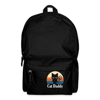 Chat Papa Rétro Vintage Katze - Sac à dos - noir - Devant
