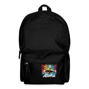 Aloha Summer Palms Holiday Surfing Retro Vintage - Backpack - black - Front