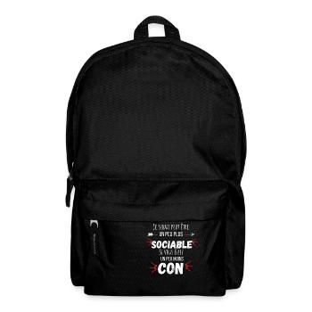 Un peu plus sociable citation humour - Sac à dos - noir - Devant