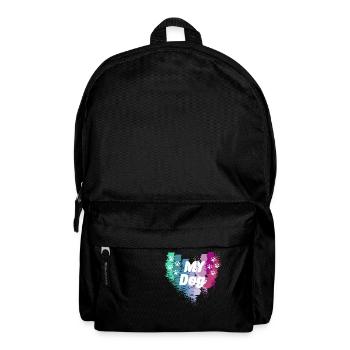 Cœur, chien, mon chien, amour de chien, cœur coloré - Sac à dos - noir - Devant