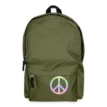 Peacezeichen / Frieden - Rucksack - Olivgrün - Vorne