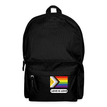 Pride Intersex Inclusive Flagge Liebe ist Liebe - Rucksack - Schwarz - Vorne