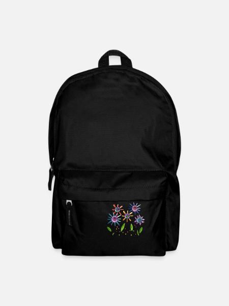 Blumen - Rucksack - Schwarz