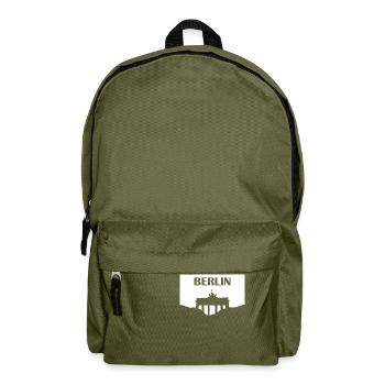 Berlin Brandenburger Tor weiß - Rucksack - Olivgrün - Vorne