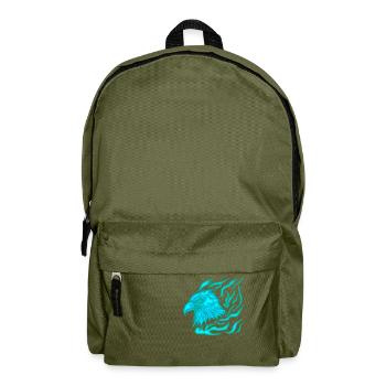 burning blue phoenix with flames - Backpack - olive green - Front