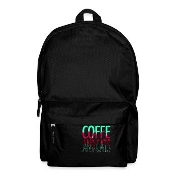 gift business cat tshirts coffee cup aww - Backpack - black - Front