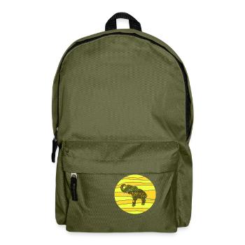 Edelfant Elefant im typisch afrikanischen Look. - Rucksack - Olivgrün - Vorne