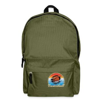 Basket-ball jouant au basket-ball cadeau vintage - Sac à dos - vert olive - Devant