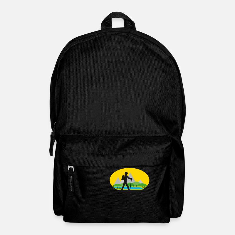Randonneurs avec paysage - Sac à dos - noir
