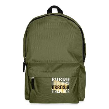 chainsaw carpenter safety helmet humor felling - Backpack - olive green - Front