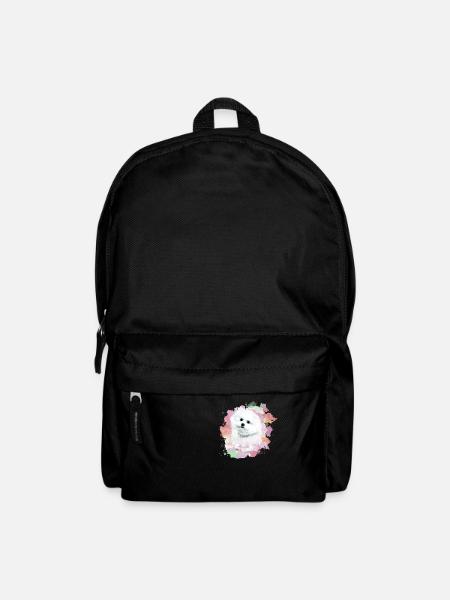 bichon frisé, maltais, chien, aquarelle, aquarelle - Sac à dos - noir