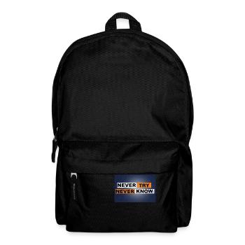 N’essayez jamais de ne jamais savoir Motivation Quote Wall - Sac à dos - noir - Devant