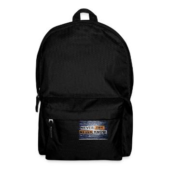 Never Try never know Brick Wall Motivation - Backpack - black - Front