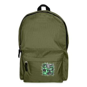 Carte mère stylisée verte - Sac à dos - vert olive - Devant