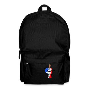 Hand blau weiß rot - Rucksack - Schwarz - Vorne