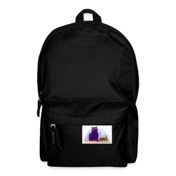 Katze, Bücher und Tee - Rucksack - Schwarz - Vorne