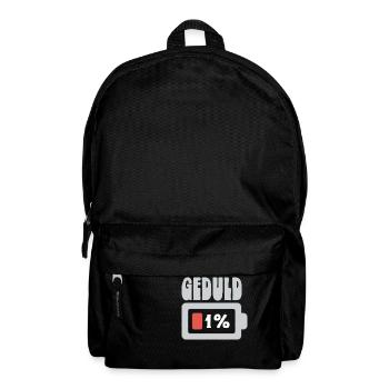 Lustiger Spruch meine Geduld Ladebalken ausrasten - Rucksack - Schwarz - Vorne