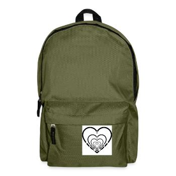 Coeur Entremêlés Blanc - Sac à dos - vert olive - Devant