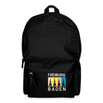 Freibur Baden Collage Münsterturm vier mal - Rucksack - Schwarz - Vorne