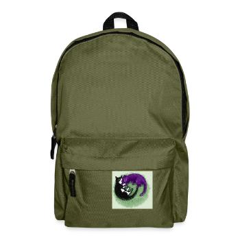 Ying Yang Cats - Backpack - olive green - Front