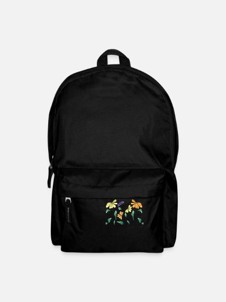Blumen - Rucksack - Schwarz