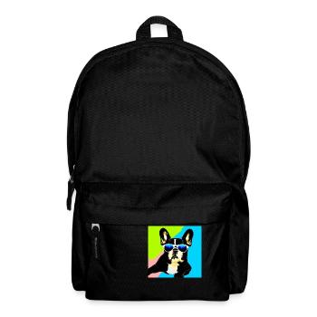 Cooler Hund mit Sonnenbrille - Rucksack - Schwarz - Vorne