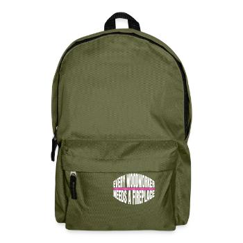 felling funny sayings forest work - Backpack - olive green - Front