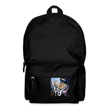 Cat plays chess - Backpack - black - Front