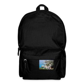 Beautiful stone cliff with sea near Crete - Backpack - black - Front