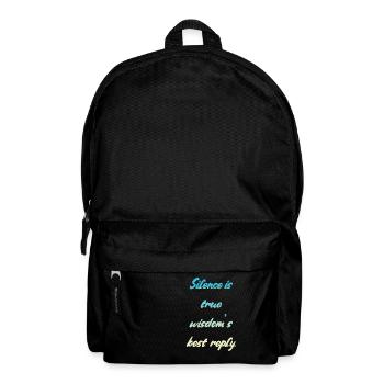 Schweigen Spruch - Rucksack - Schwarz - Vorne