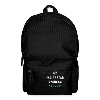 Jag pratar svenska. weiß - Rucksack - Schwarz - Vorne