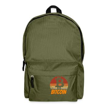 Bitcoin BTC Vintage Rétro Sunset - Sac à dos - vert olive - Devant