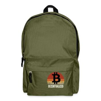 Bitcoin BTC Decentralized crypto Vintage Sunset - Sac à dos - vert olive - Devant